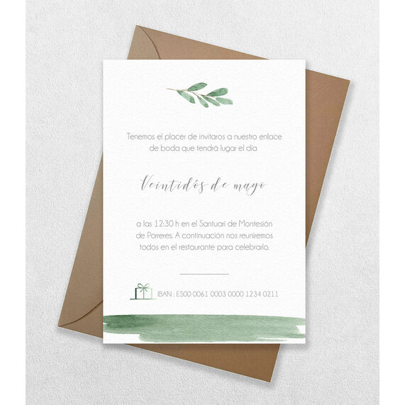 Invitación de boda "Greenery"