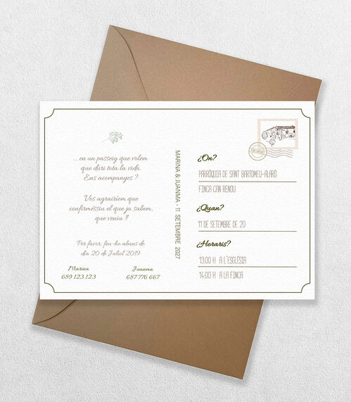 Invitación de Boda "Postal"